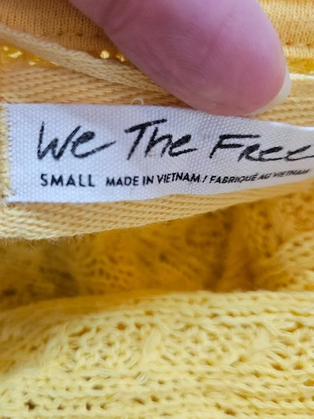 Free People Yellow Knit Sweater Cotton Dolman Sleeve Oversized We The Free Small